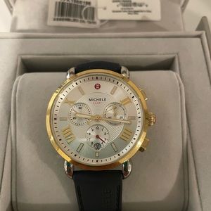 Michele Sport Sail Chronograph Watch Head with Silicone Strap, 38mm